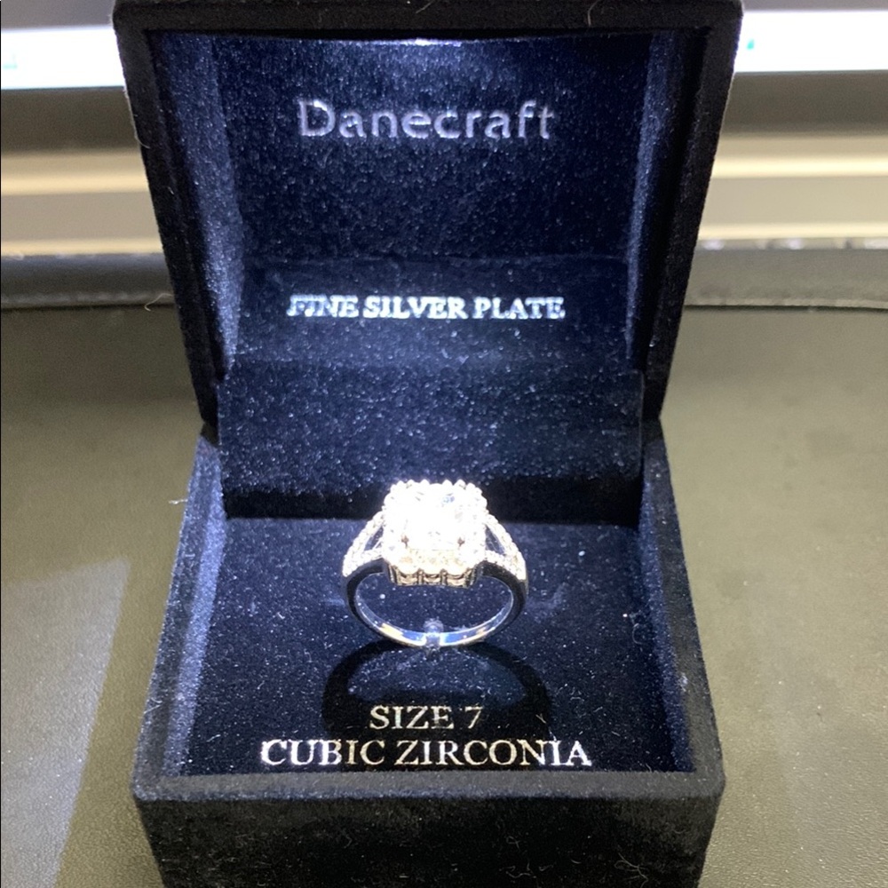 Silver Solitaire Ring with Cubic Zirconia